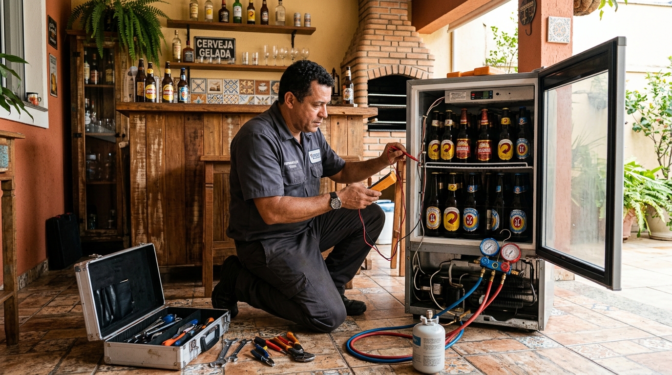 Aplicação de gás refrigerante em cervejeira atendida em Curitiba‑PR